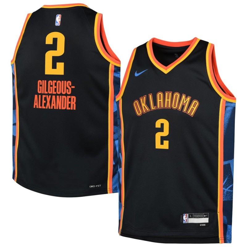 Youth Oklahoma City Thunder Shai Gilgeous-Alexander Nike Black 2024/25 Swingman Player Jersey - City Edition