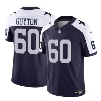 Men's Dallas Cowboys #60 Tyler Guyton Navy/White 2024 Draft F.U.S.E Thanksgiving Vapor Untouchable Limited Stitched Football Jersey Men's Dallas Cowboys #60 Tyler Guyton Navy/White 2024 Draft F.U.S.E Thanksgiving Vapor Untouchable Limited Stitched Football Jersey