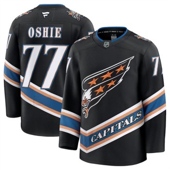 Youth Washington Capitals #77 TJ Oshie Black 2024-25 Alternate Stitched Hockey Jersey