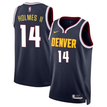 Men's Denver Nuggets #14 DaRon Holmes II Navy 2024 Draft Icon Edition Stitched Basketball Jersey Men's Denver Nuggets #14 DaRon Holmes II Navy 2024 Draft Icon Edition Stitched Basketball Jersey