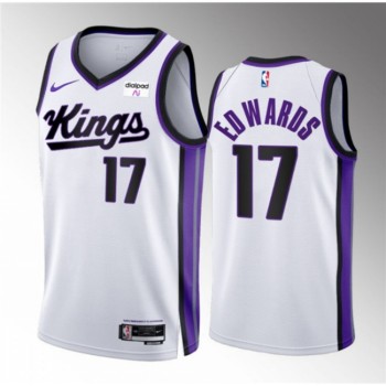 Men's Sacramento Kings #17 Kessler Edwards White 2023/24 Association Edition Stitched Basketball Jersey