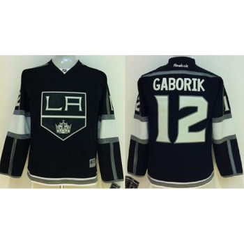 Kings #12 Marian Gaborik Black Home Stitched Youth NHL Jersey