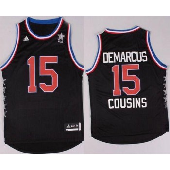 Kings #15 DeMarcus Cousins Black 2015 All Star Stitched NBA Jersey Kings #15 DeMarcus Cousins Black 2015 All Star Stitched NBA Jersey