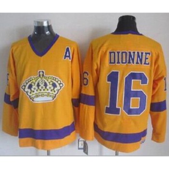 Kings #16 Marcel Dionne Yellow CCM Throwback Stitched NHL Jersey