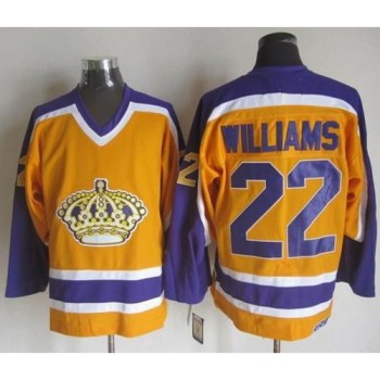 Kings #22 Tiger Williams Yellow/Purple CCM Throwback Stitched NHL Jersey