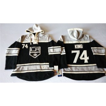 Kings #74 Dwight King Black Sawyer Hooded Sweatshirt Stitched NHL Jersey