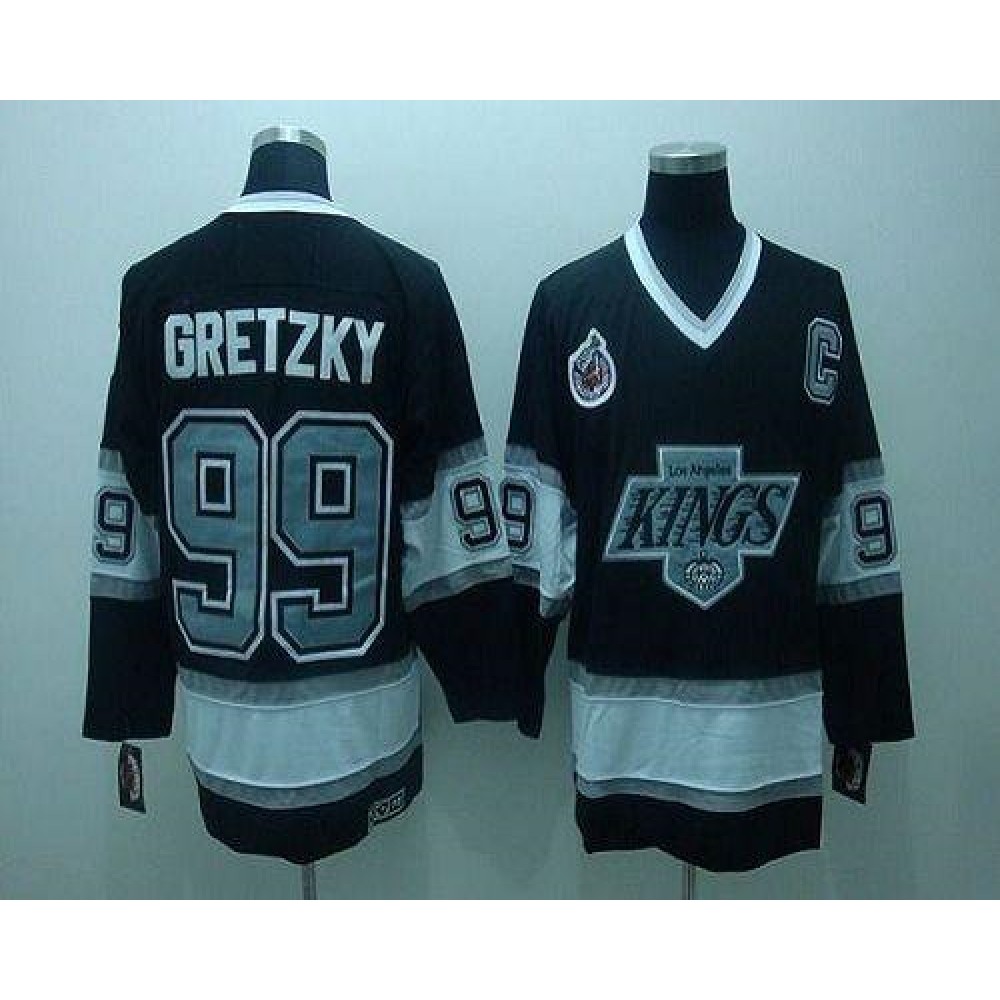 Kings #99 Wayne Gretzky Black CCM Throwback Stitched Youth NHL Jersey