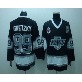 Kings #99 Wayne Gretzky Black CCM Throwback Stitched Youth NHL Jersey Kings #99 Wayne Gretzky Black CCM Throwback Stitched Youth NHL Jersey