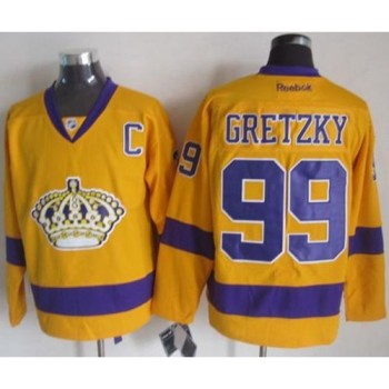 Kings #99 Wayne Gretzky Gold Alternate Stitched NHL Jersey