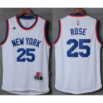 Knicks #25 Derrick Rose New White Stitched NBA Jersey Knicks #25 Derrick Rose New White Stitched NBA Jersey