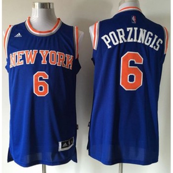 Knicks #6 Kristaps Porzingis Blue Stitched NBA Jersey Knicks #6 Kristaps Porzingis Blue Stitched NBA Jersey
