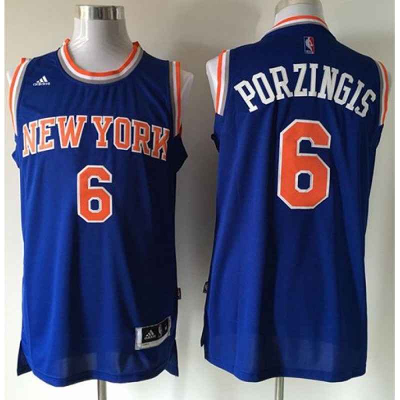 Knicks #6 Kristaps Porzingis Blue Stitched NBA Jersey Knicks #6 Kristaps Porzingis Blue Stitched NBA Jersey