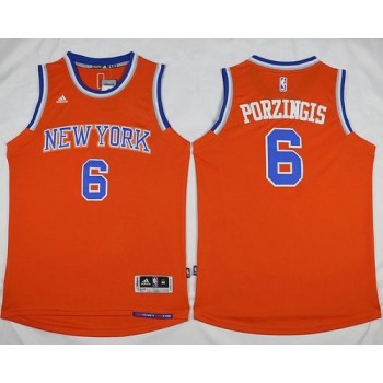 Knicks #6 Kristaps Porzingis Orange Alternate Stitched NBA Jersey Knicks #6 Kristaps Porzingis Orange Alternate Stitched NBA Jersey