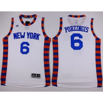 Knicks #6 Kristaps Porzingis White Hardwood Classics Performance Stitched NBA Jersey Knicks #6 Kristaps Porzingis White Hardwood Classics Performance Stitched NBA Jersey