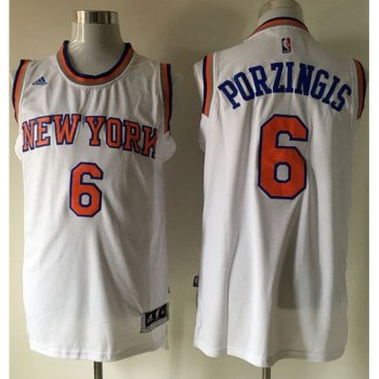 Knicks #6 Kristaps Porzingis White Stitched NBA Jersey Knicks #6 Kristaps Porzingis White Stitched NBA Jersey