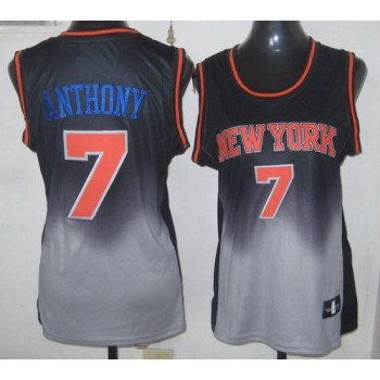 Knicks #7 Carmelo Anthony Black/Grey Women's Fadeaway Fashion Stitched NBA Jersey Knicks #7 Carmelo Anthony Black/Grey Women's Fadeaway Fashion Stitched NBA Jersey