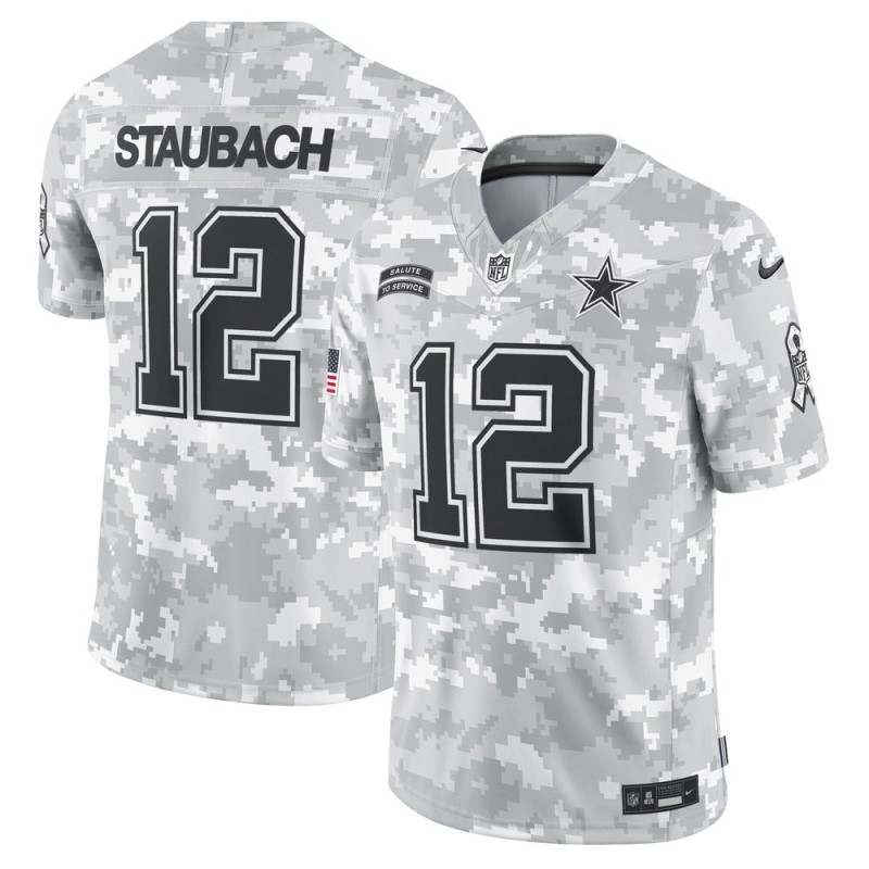 Men's Dallas Cowboys Roger Staubach Nike Arctic Camo 2024 Salute to Service Retired Player Limited Jersey Men's Dallas Cowboys Roger Staubach Nike Arctic Camo 2024 Salute to Service Retired Player Limited Jersey