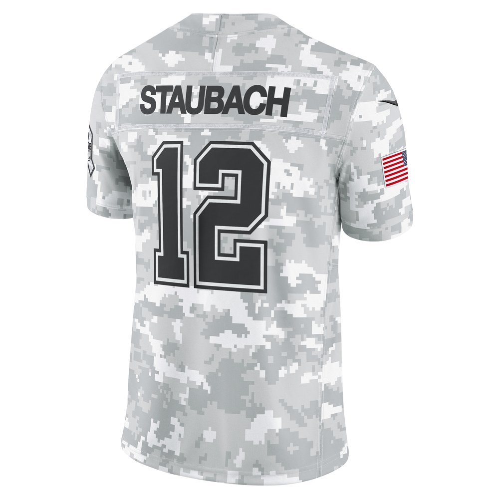 Men's Dallas Cowboys Roger Staubach Arctic Camo 2024 Salute to Service Retired Player Limited Jersey Men's Dallas Cowboys Roger Staubach Arctic Camo 2024 Salute to Service Retired Player Limited Jersey