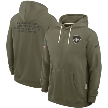 Men's New Orleans Saints Olive 2025 Salute to Service Pullover Hoodie