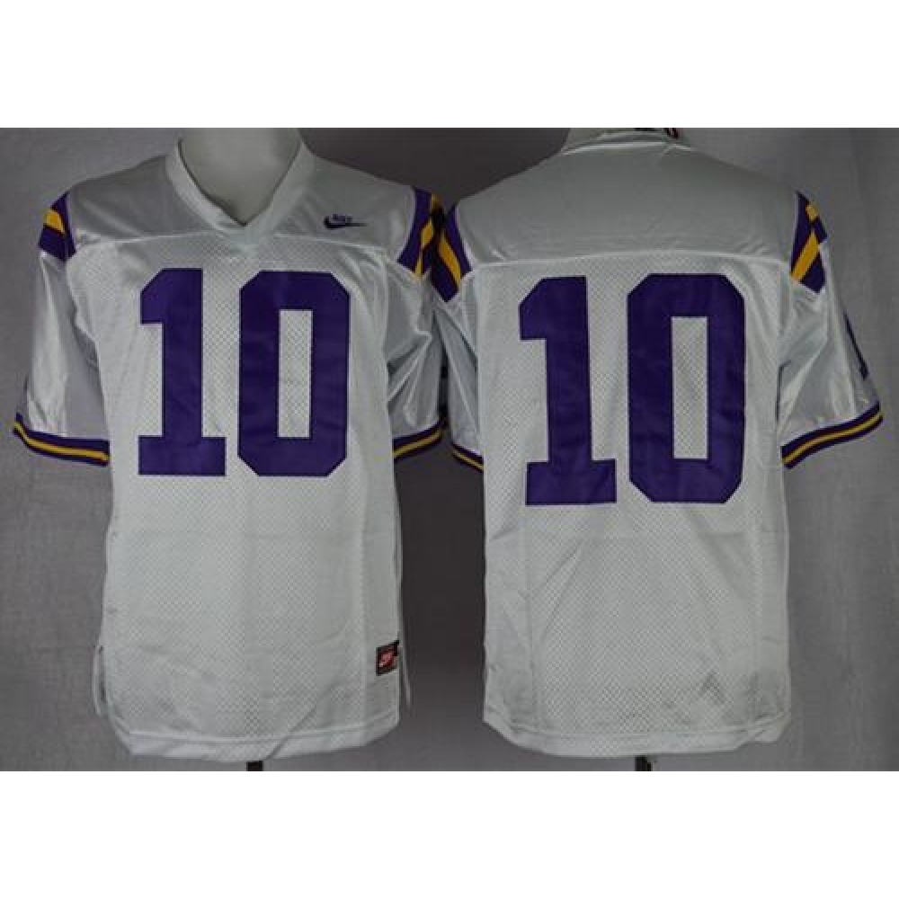 LSU Tigers #10 Anthony Jennings White Stitched NCAA Jersey