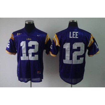 LSU Tigers #12 Jarrett Lee Purple Stitched NCAA Jersey LSU Tigers #12 Jarrett Lee Purple Stitched NCAA Jersey