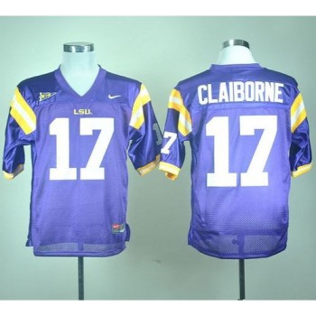 LSU Tigers #17 Morris Claiborne Purple Stitched NCAA Jersey LSU Tigers #17 Morris Claiborne Purple Stitched NCAA Jersey