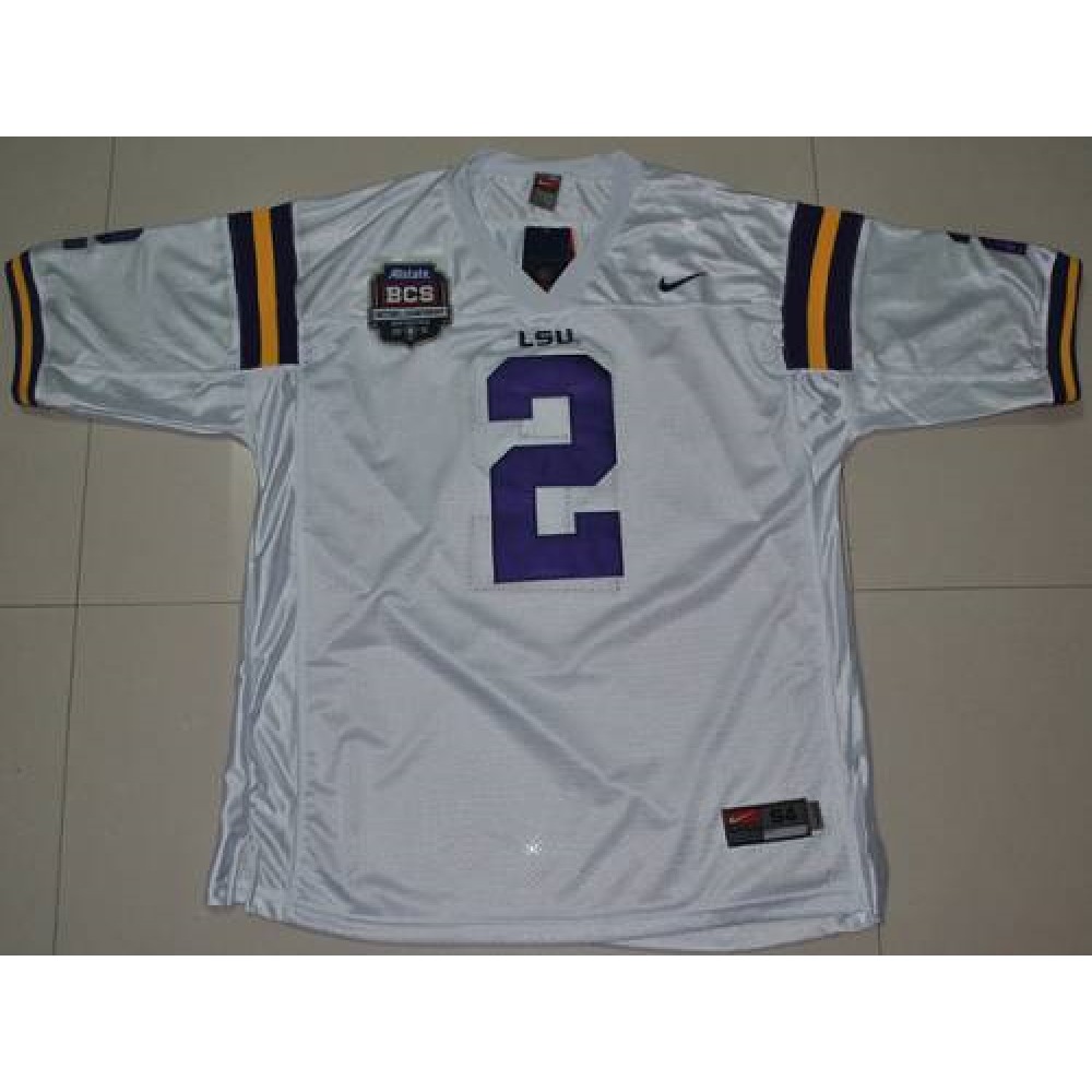 LSU Tigers #2 Rueben Randle White 2012 BCS Championship Patch Stitched NCAA Jersey