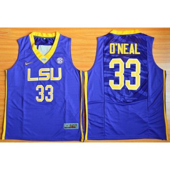LSU Tigers #33 Shaquille O'Neal Purple Basketball Stitched NCAA Jersey LSU Tigers #33 Shaquille O'Neal Purple Basketball Stitched NCAA Jersey