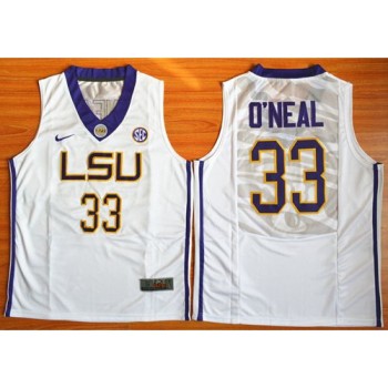 LSU Tigers #33 Shaquille O'Neal White Basketball Stitched NCAA Jersey LSU Tigers #33 Shaquille O'Neal White Basketball Stitched NCAA Jersey