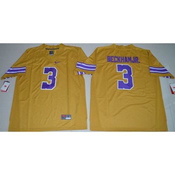 LSU Tigers #3 Odell Beckham Jr Gridiron Gold Limited Legend Stitched NCAA Jersey LSU Tigers #3 Odell Beckham Jr Gridiron Gold Limited Legend Stitched NCAA Jersey
