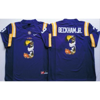 LSU Tigers #3 Odell Beckham Jr Purple Player Fashion Stitched NCAA Jersey LSU Tigers #3 Odell Beckham Jr Purple Player Fashion Stitched NCAA Jersey