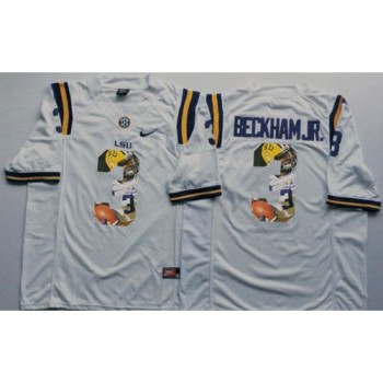 LSU Tigers #3 Odell Beckham Jr White Player Fashion Stitched NCAA Jersey LSU Tigers #3 Odell Beckham Jr White Player Fashion Stitched NCAA Jersey