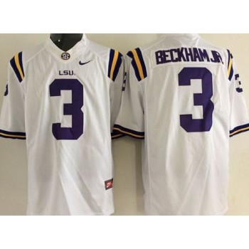 LSU Tigers #3 Odell Beckham Jr White Stitched NCAA Jersey LSU Tigers #3 Odell Beckham Jr White Stitched NCAA Jersey