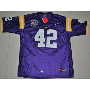 LSU Tigers #42 Michael Ford Purple 2012 BCS Championship Patch Stitched NCAA Jersey LSU Tigers #42 Michael Ford Purple 2012 BCS Championship Patch Stitched NCAA Jersey
