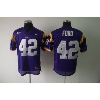 LSU Tigers #42 Michael Ford Purple Stitched NCAA Jersey LSU Tigers #42 Michael Ford Purple Stitched NCAA Jersey