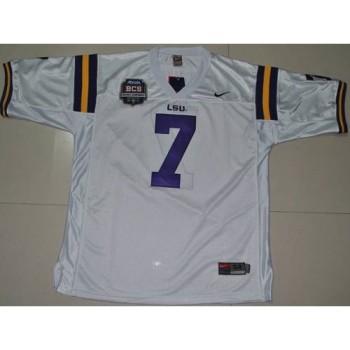 LSU Tigers #7 Tyrann Mathieu White 2012 BCS Championship Patch Stitched NCAA Jersey LSU Tigers #7 Tyrann Mathieu White 2012 BCS Championship Patch Stitched NCAA Jersey