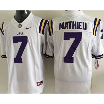 LSU Tigers #7 Tyrann Mathieu White Stitched NCAA Jersey LSU Tigers #7 Tyrann Mathieu White Stitched NCAA Jersey