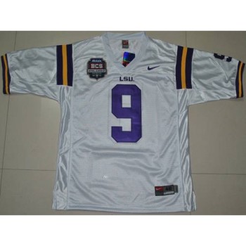 LSU Tigers #9 Jordan Jefferson 2012 BCS Championship Patch Stitched NCAA Jersey