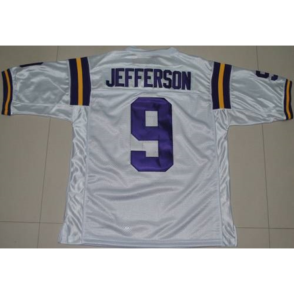 LSU Tigers #9 Jordan Jefferson White Stitched NCAA Jersey