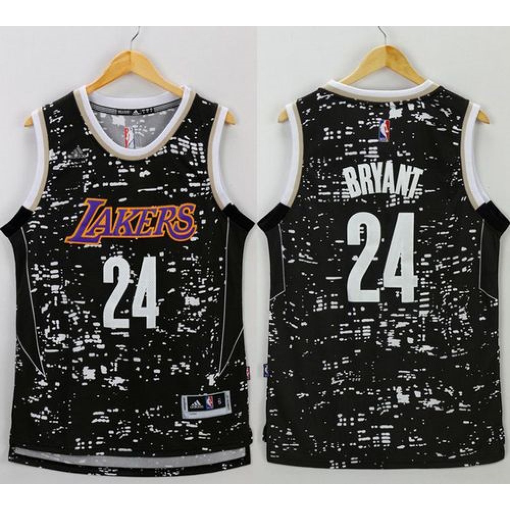 Lakers #24 Kobe Bryant Black City Light Stitched NBA Jersey