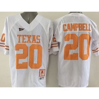 Longhorns #20 Earl Campbell White Stitched NCAA Jersey Longhorns #20 Earl Campbell White Stitched NCAA Jersey