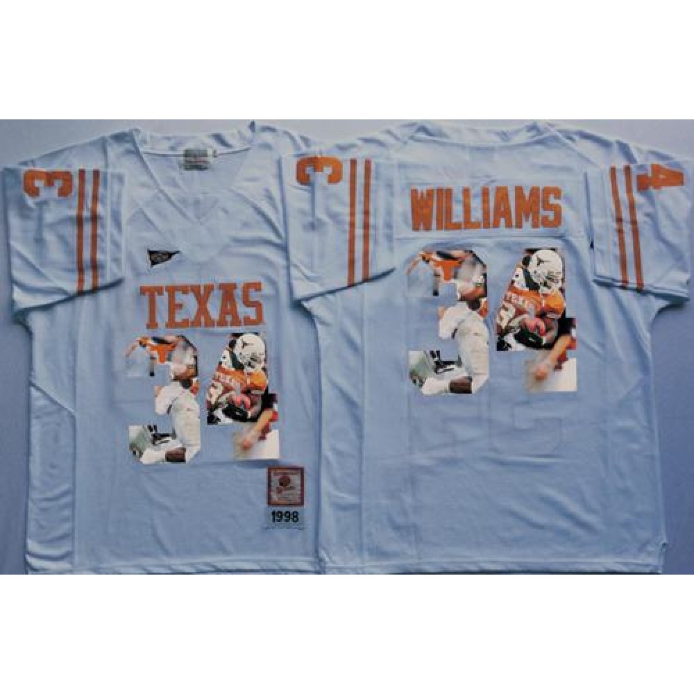 Longhorns #34 Ricky Williams White Player Fashion Stitched NCAA Jersey