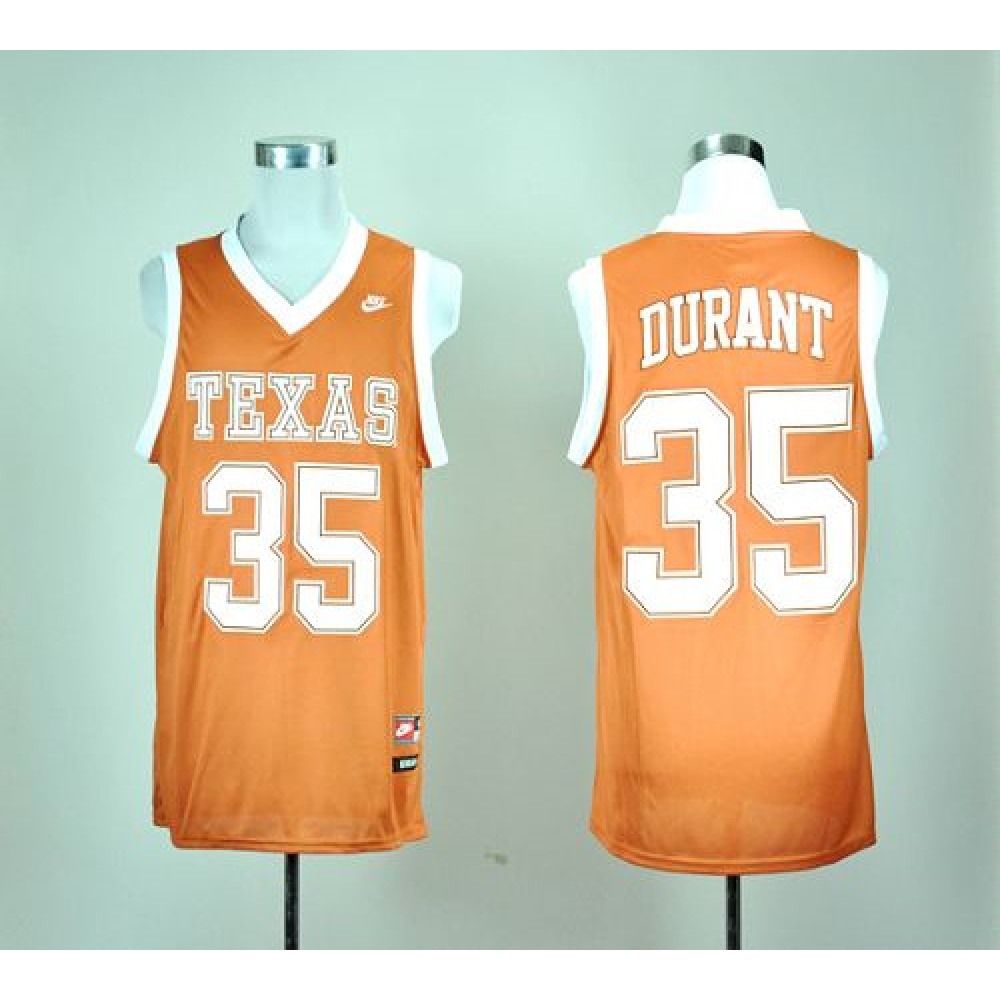 Longhorns #35 Kevin Durant Orange Basketball Stitched NCAA Jersey
