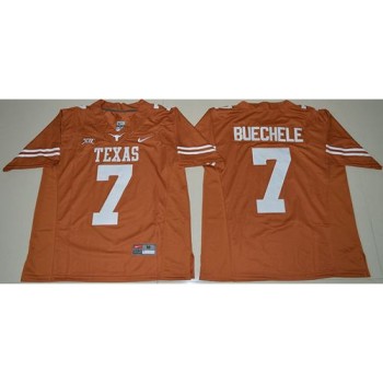 Longhorns #7 Shane Buechele Orange Limited Stitched NCAA Jersey