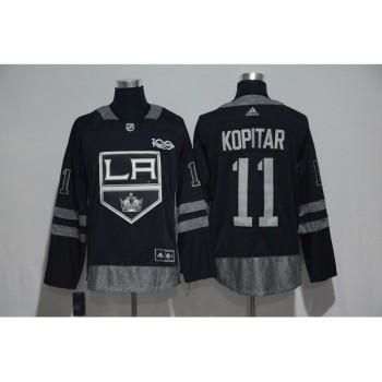 Los Angeles Kings #11 Anze Kopitar Black Men's 1917-2017 100th Anniversary  Stitched NHL Jersey