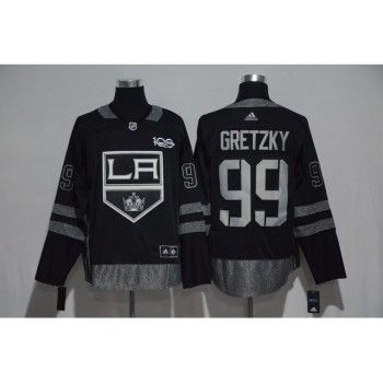 Los Angeles Kings #99 Wayne Gretzky Black Men's 1917-2017 100th Anniversary  Stitched NHL Jersey