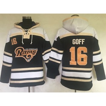Los Angeles Rams #16 Jared Goff Navy Blue Sawyer Hoodie Sweatshirt NFL Hoodie Los Angeles Rams #16 Jared Goff Navy Blue Sawyer Hoodie Sweatshirt NFL Hoodie