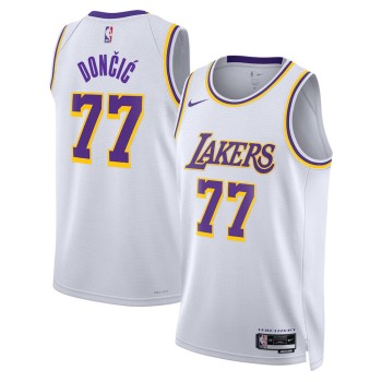 Unisex Los Angeles Lakers #77 Luka Doncic White Swingman City Edition Jersey Unisex Los Angeles Lakers #77 Luka Doncic White Swingman City Edition Jersey