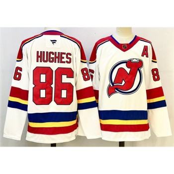 Youth New Jersey Devils #86 Jack Hughes White/Red 2024-25 With A Patch Stitched Hockey Jersey Youth New Jersey Devils #86 Jack Hughes White/Red 2024-25 With A Patch Stitched Hockey Jersey