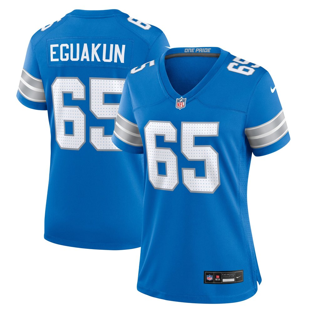 Women's Detroit Lions Kingsley Eguakun  Blue Game Jersey